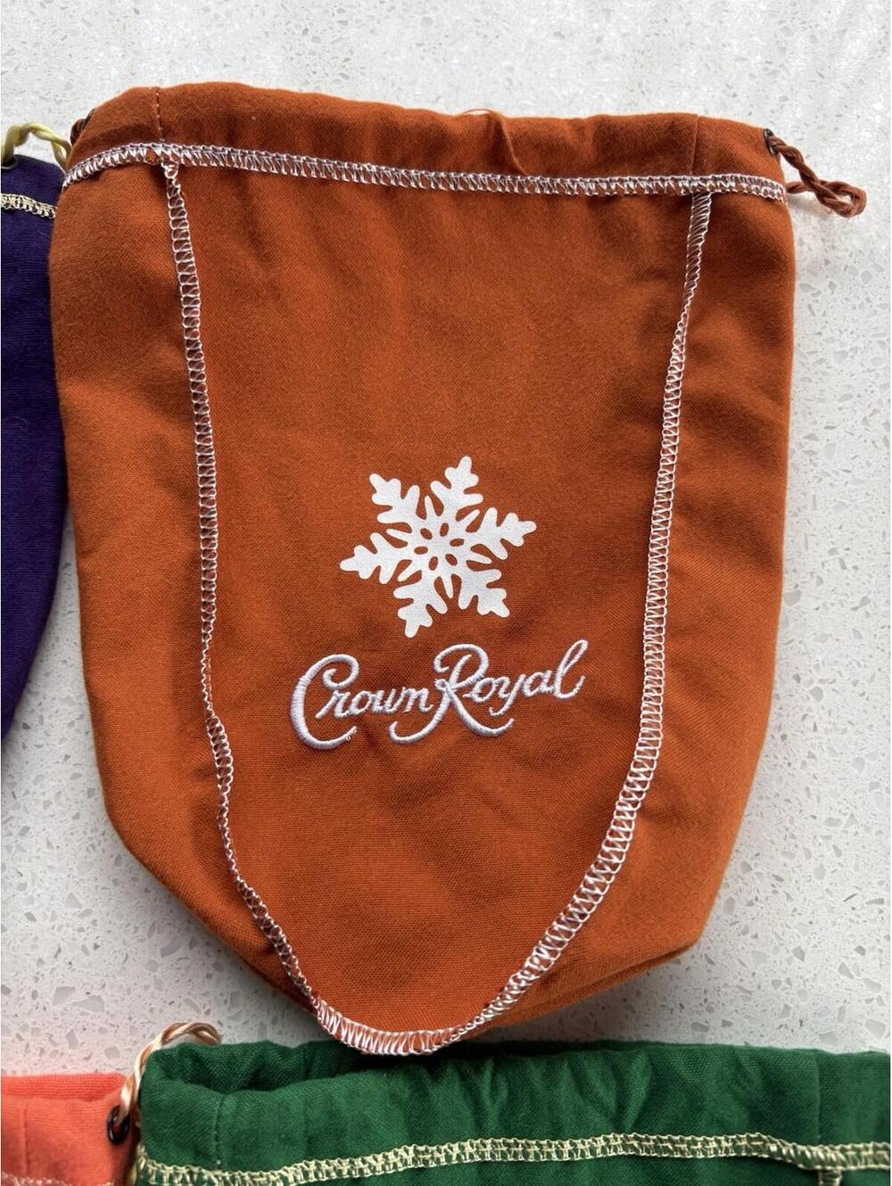 Lot of 6 Crown Royal Bags Variety of Colors Purple Green Vanilla Peach Caramel - Picture 6 of 16